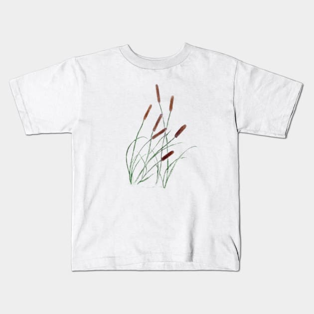 cattails Kids T-Shirt by Art is Sandy